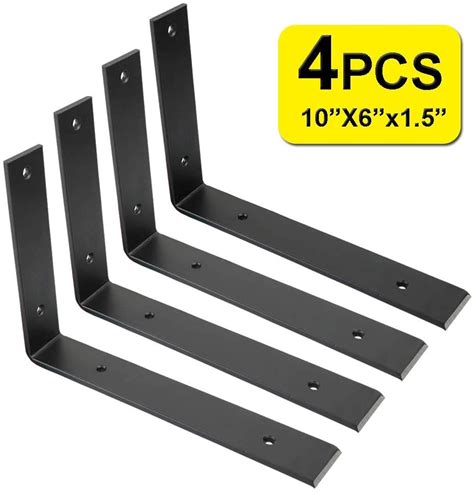 Shelf Brackets 10 inch for Shelves, Hook Iron Heavy 